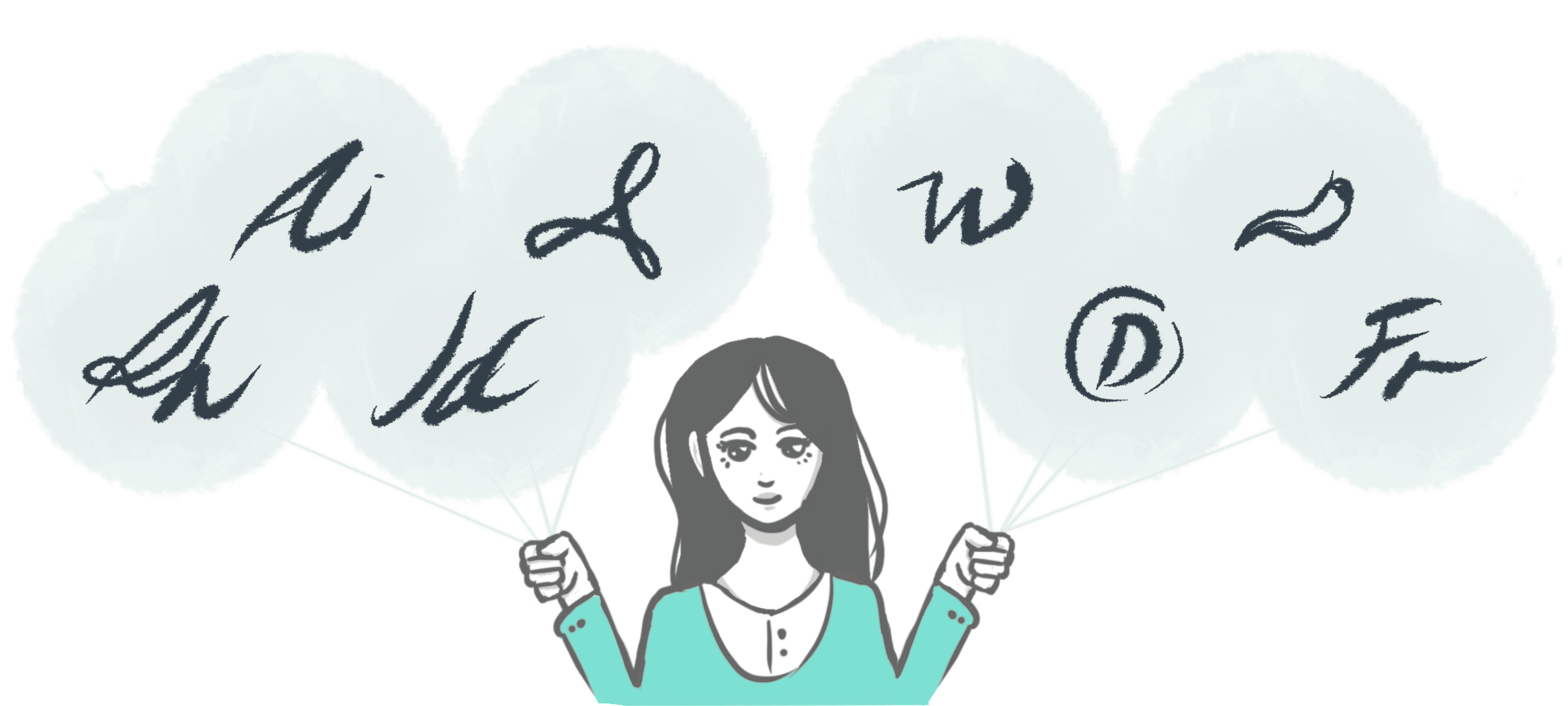 Knowlegde bubbles An illustrative representation of my skills, featuring a drawn version of myself holding balloons labeled with my areas of expertise.</p>
<p>An illustrative representation of my skills, featuring a drawn version of myself holding balloons labeled with my areas of expertise.